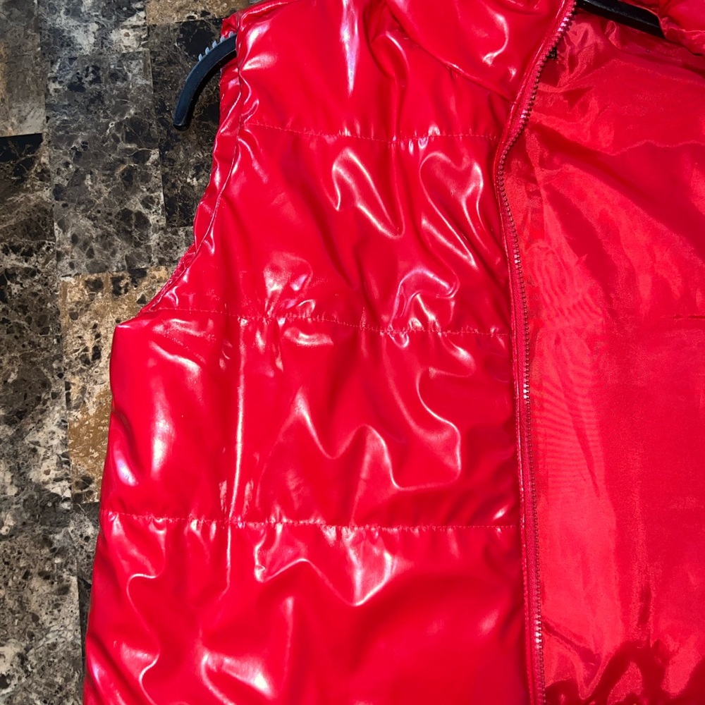 Shiny Red Puffer Vest - Picture 6 of 6